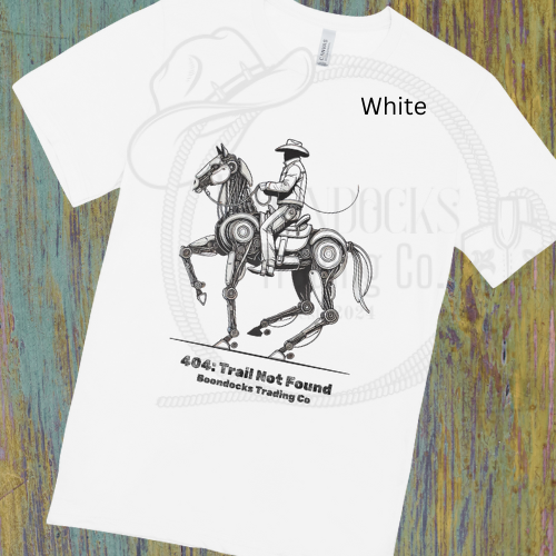 Doodle Sketch Cowboy riding robotic horse Unisex T-shirt Adult sizes