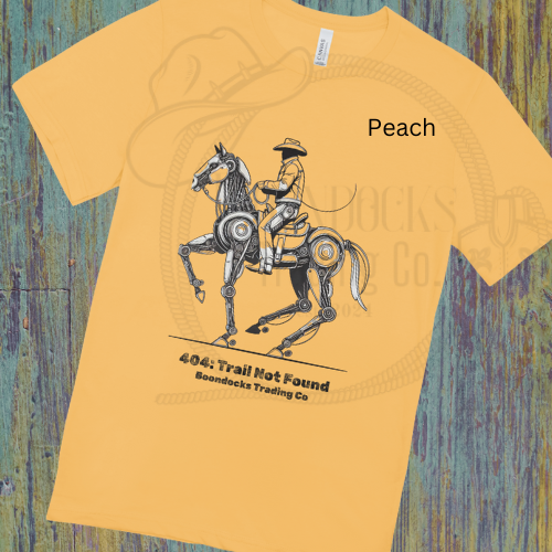 Doodle Sketch Cowboy riding robotic horse Unisex T-shirt Adult sizes
