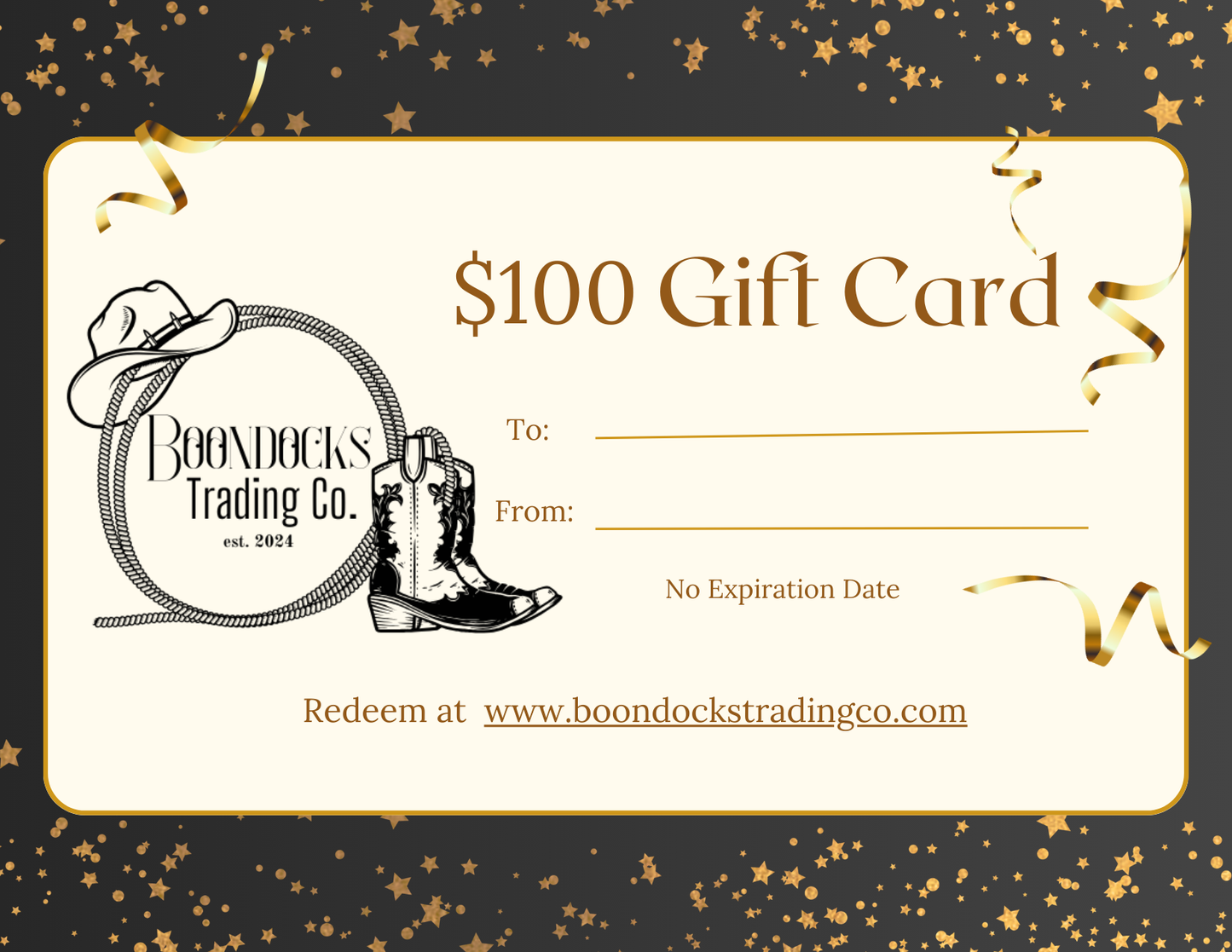 Boondocks Trading Co. Cowboy Cash Gift Card