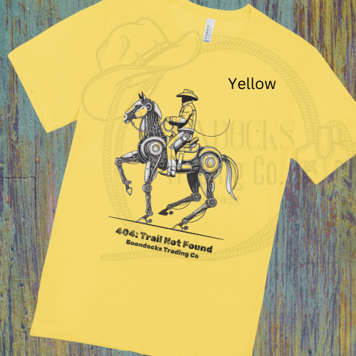 Doodle Sketch Cowboy riding robotic horse Unisex T-shirt Adult sizes