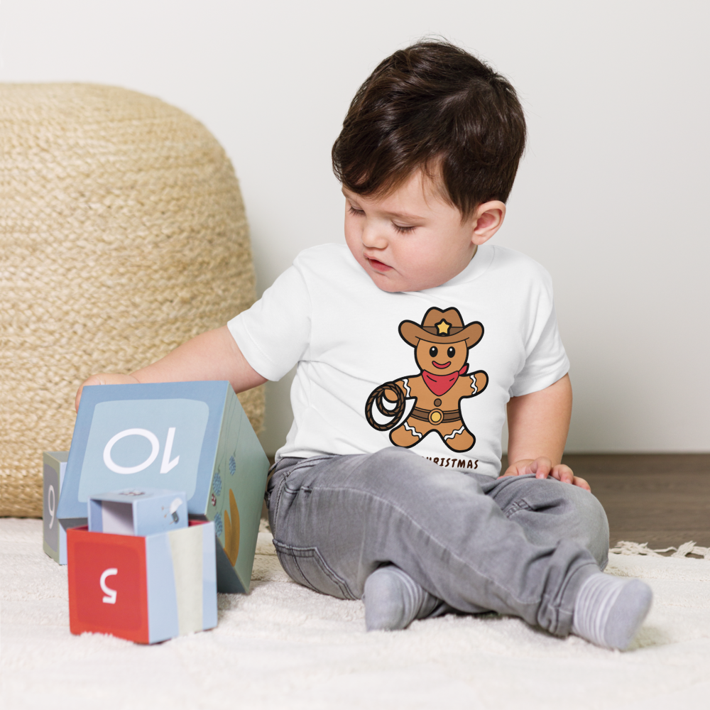 Cowboy Gingerbread Man Merry Christmas Youth T-shirt