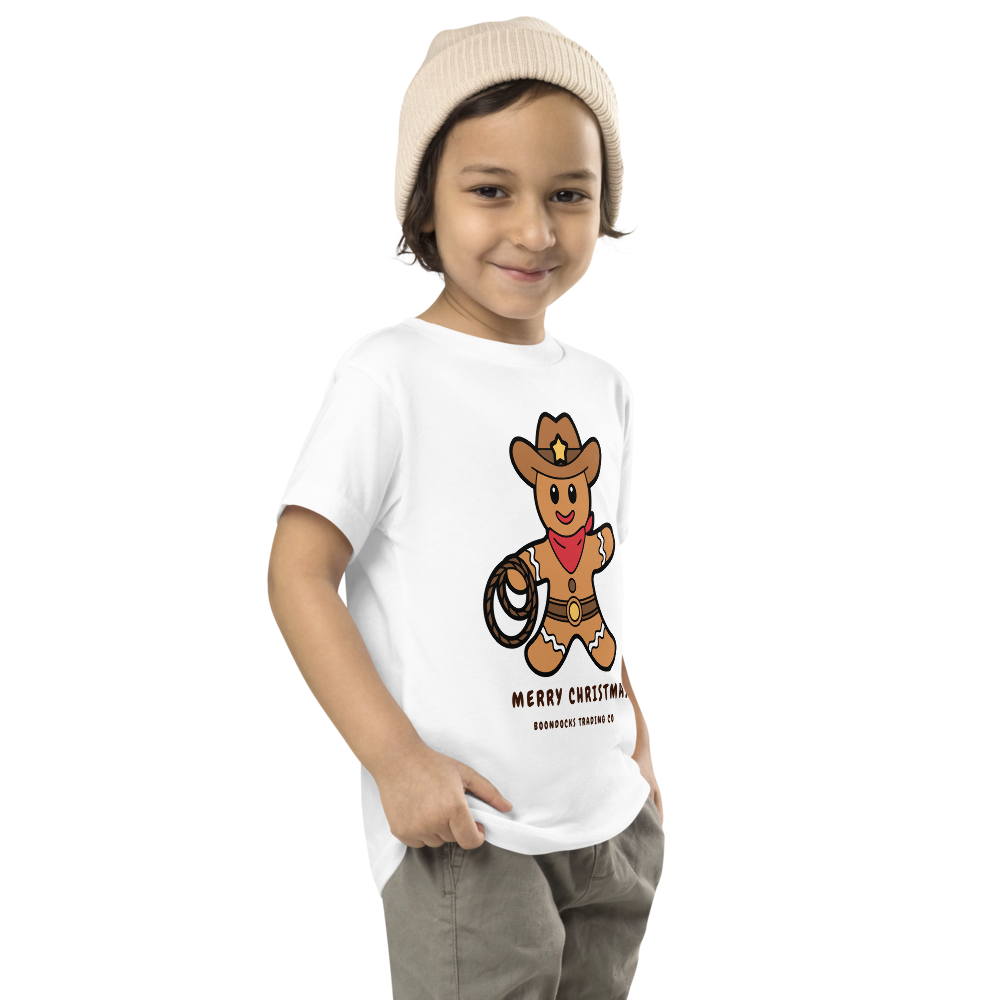 Cowboy Gingerbread Man Merry Christmas Youth T-shirt