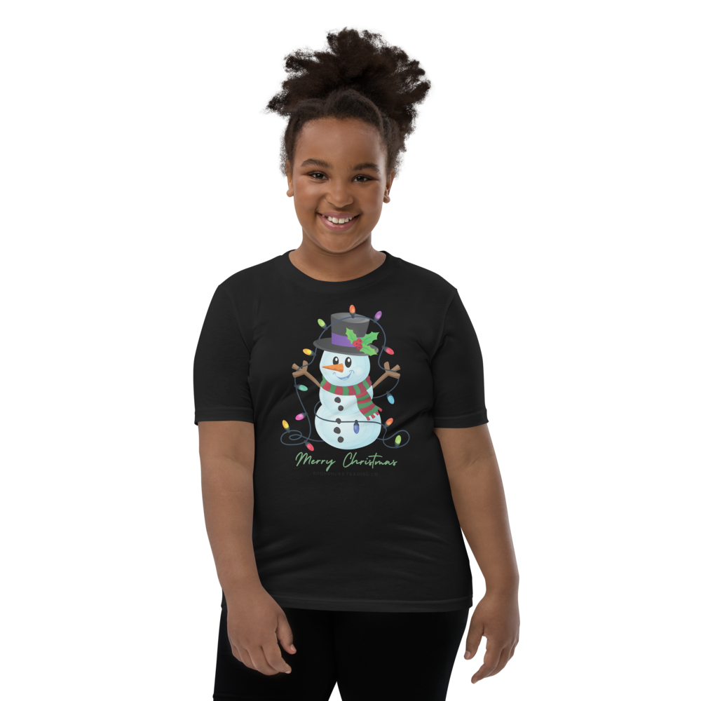 Frosty with Christmas Lights Youth T-shirt