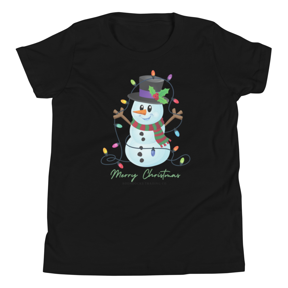 Frosty with Christmas Lights Youth T-shirt