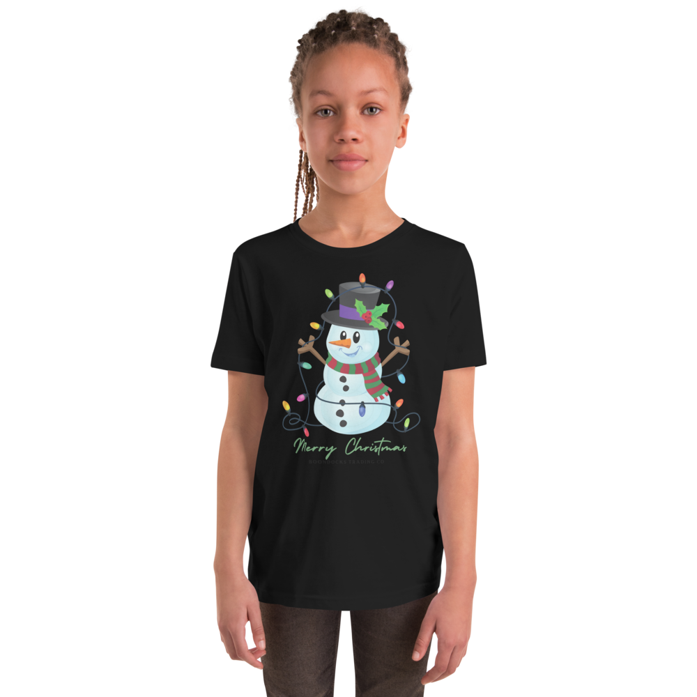 Frosty with Christmas Lights Youth T-shirt