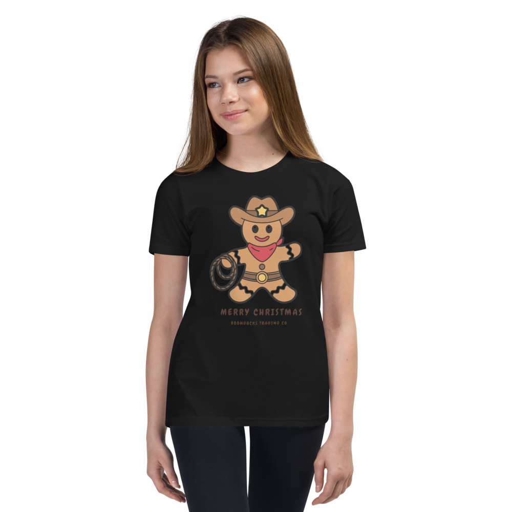 Cowboy Gingerbread Man Merry Christmas Adult T-shirt