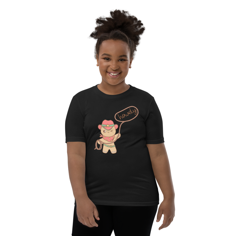 Howdy Cowboy Gingerbread Man Youth T-shirt