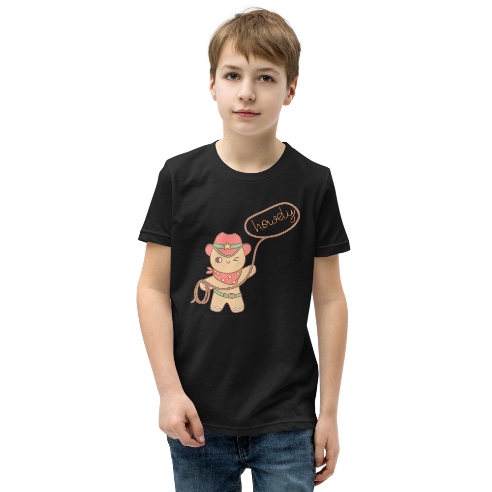 Howdy Cowboy Gingerbread Man Youth T-shirt