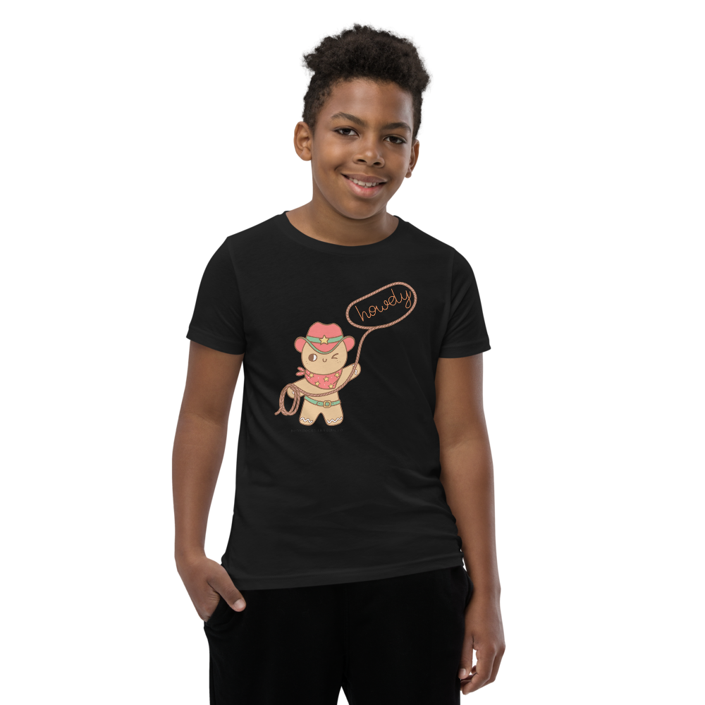 Howdy Cowboy Gingerbread Man Youth T-shirt
