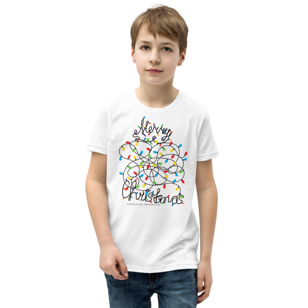 Tangled Lights Merry Christmas Youth T-shirt
