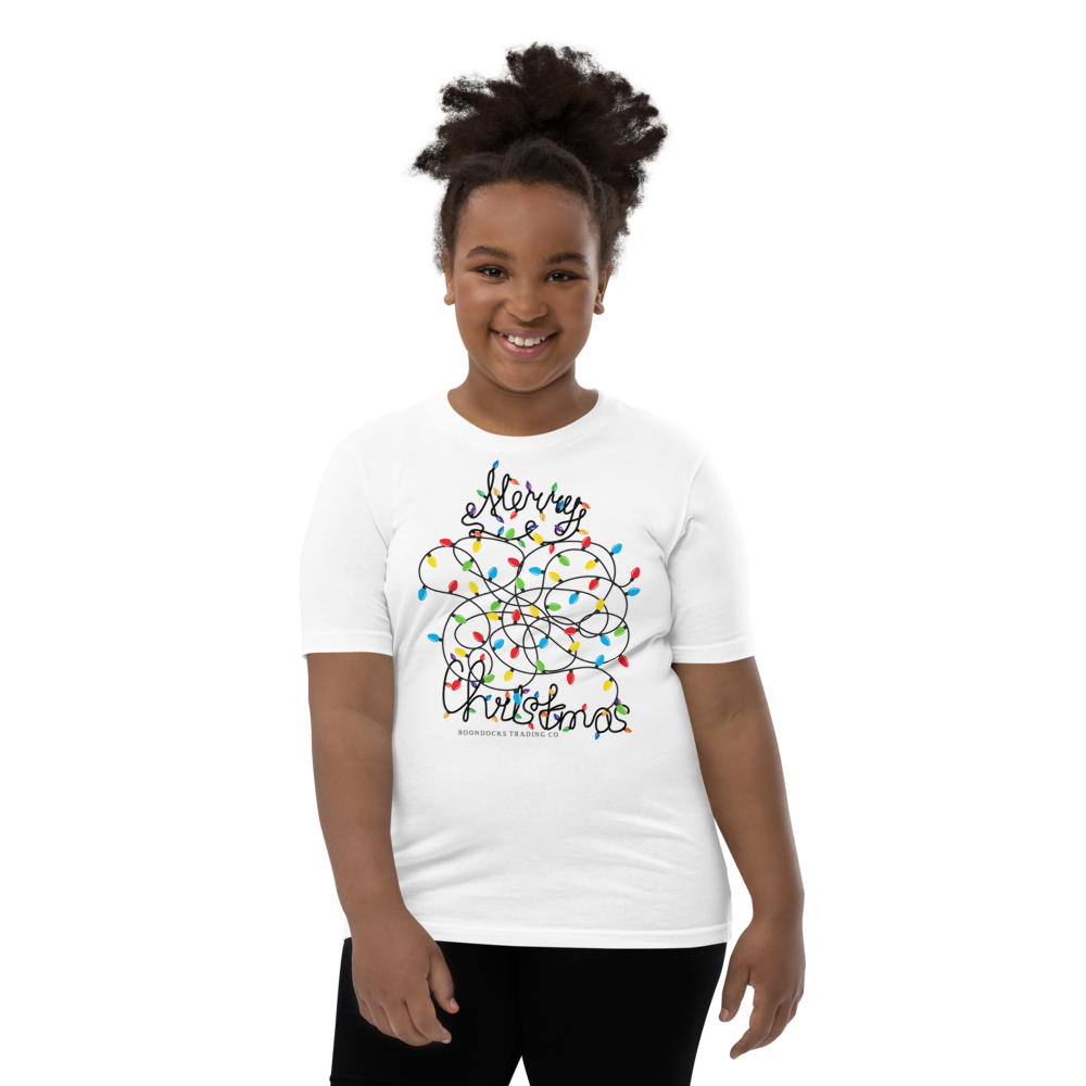 Tangled Lights Merry Christmas Youth T-shirt