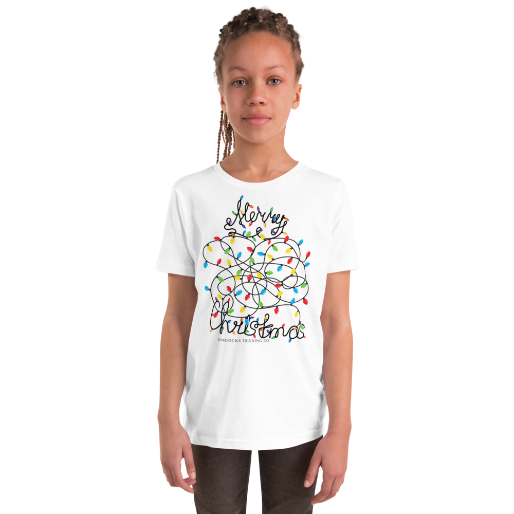Tangled Lights Merry Christmas Youth T-shirt