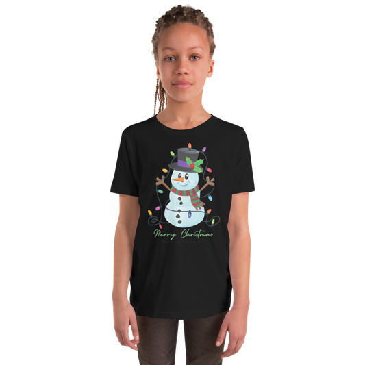 Frosty with Christmas Lights Youth T-shirt