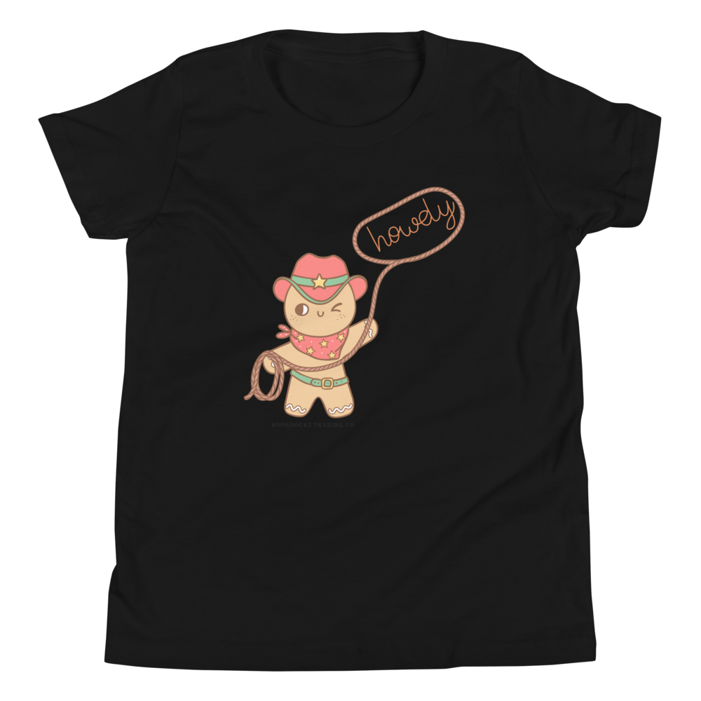 Howdy Cowboy Gingerbread Man Youth T-shirt